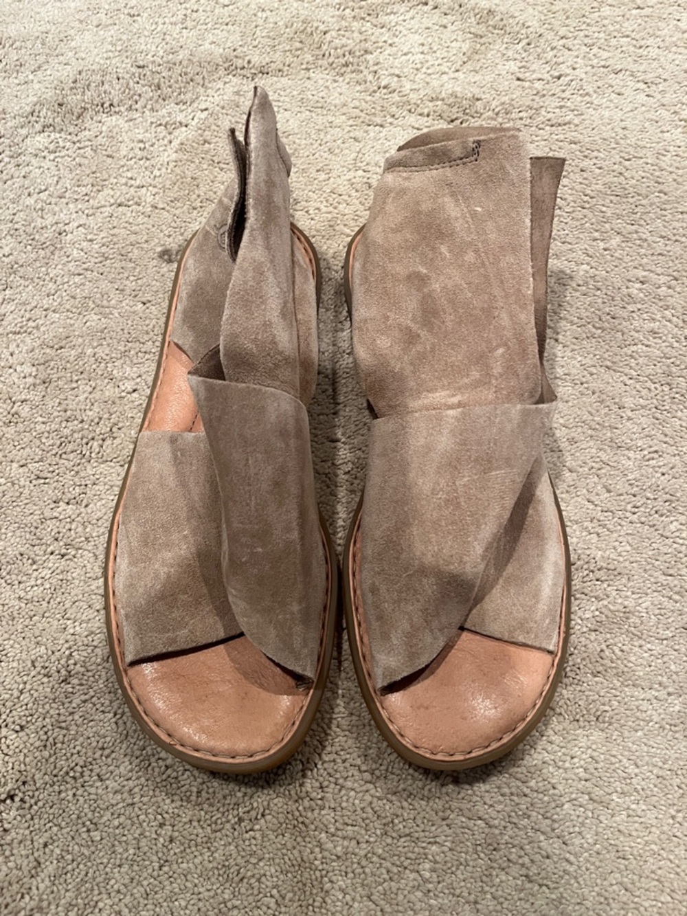 Born Women's Taupe Suede Wrap Sandals